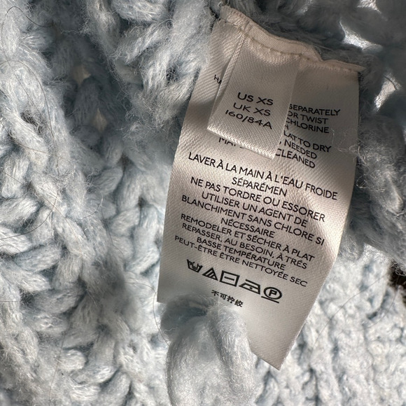 Saturday Sunday Anthropologie Chunky Sweater Womens XS Tight Knit Blue Pullover - Picture 9 of 10